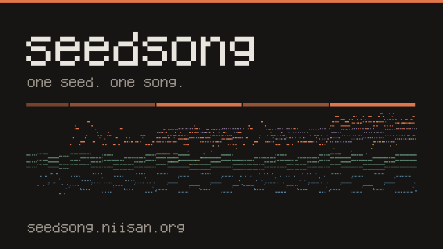 seedsong のサムネイル。生成した曲のピアノロール